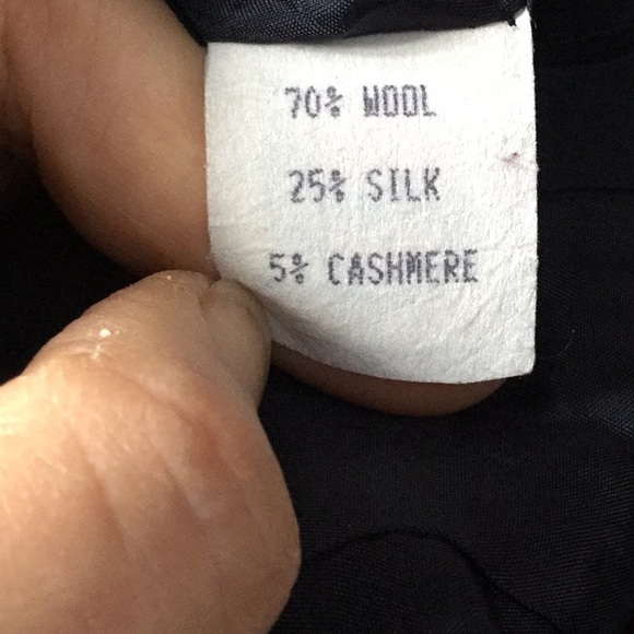 Vintage 80’s houndstooth plaid wool silk blazer - Picture 4 of 5